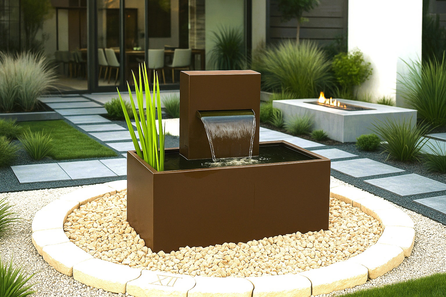 Fontana Nizza colore corten